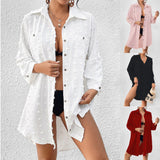 Chiffon Jacquard Fur Ball Loose Casual Shirt