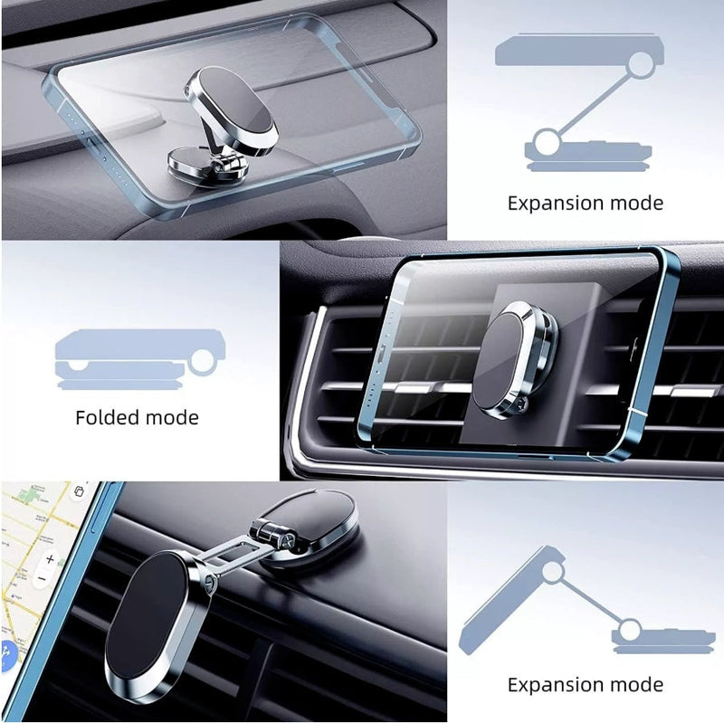 Car Phone Holder Magnetic Car Phone Mount 6 Powerful Internal Magnet Retractable